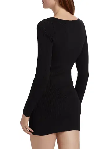 Ramy Brook Women's Lyl U-Ring Long-Sleeve Minidress - Black | Thumbnail 5 Ramy Brook Women's Lyl U-Ring Long-Sleeve Minidress - Black | Thumbnail 5