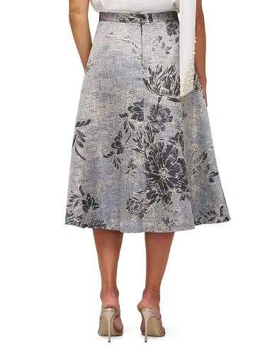 Kay Unger Women's Bettina Jacquard Box Pleat Midi-Skirt - Dark Midnight | Thumbnail 5 Kay Unger Women's Bettina Jacquard Box Pleat Midi-Skirt - Dark Midnight | Thumbnail 5