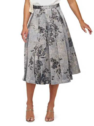 Kay Unger Women's Bettina Jacquard Box Pleat Midi-Skirt - Dark Midnight | Thumbnail 6 Kay Unger Women's Bettina Jacquard Box Pleat Midi-Skirt - Dark Midnight | Thumbnail 6
