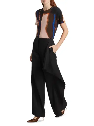 Jason Wu Collection Women's Draped Wool-Silk Straight-Leg Pants | Thumbnail 2 Jason Wu Collection Women's Draped Wool-Silk Straight-Leg Pants | Thumbnail 2