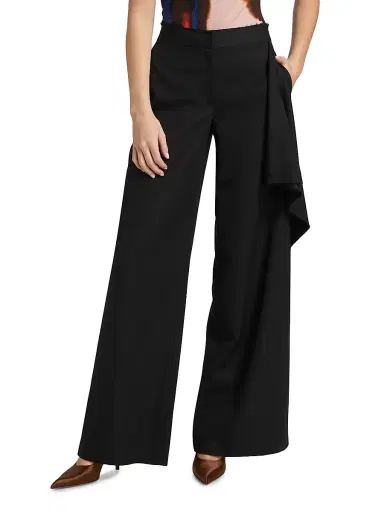 Jason Wu Collection Women's Draped Wool-Silk Straight-Leg Pants | Thumbnail 3 Jason Wu Collection Women's Draped Wool-Silk Straight-Leg Pants | Thumbnail 3