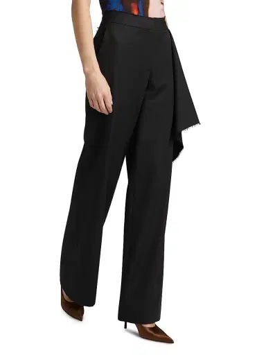 Jason Wu Collection Women's Draped Wool-Silk Straight-Leg Pants | Thumbnail 4 Jason Wu Collection Women's Draped Wool-Silk Straight-Leg Pants | Thumbnail 4