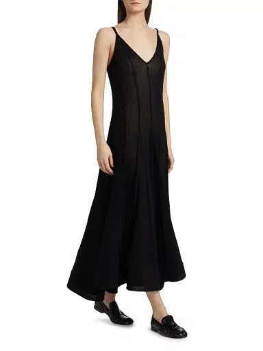 Proenza Schouler Women's Tavia Fringe Knit Maxi Dress - Black | Thumbnail 2 Proenza Schouler Women's Tavia Fringe Knit Maxi Dress - Black | Thumbnail 2