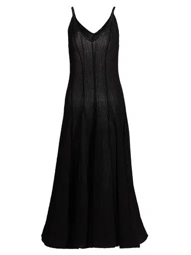 Proenza Schouler Women's Tavia Fringe Knit Maxi Dress - Black | Thumbnail 1 Proenza Schouler Women's Tavia Fringe Knit Maxi Dress - Black | Thumbnail 1