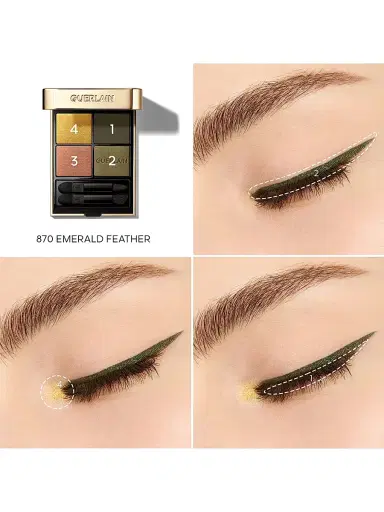 GUERLAIN Women's Limited Edition Ombres G Eyeshadow Quad - 870 Emerald Feather | Thumbnail 4 GUERLAIN Women's Limited Edition Ombres G Eyeshadow Quad - 870 Emerald Feather | Thumbnail 4