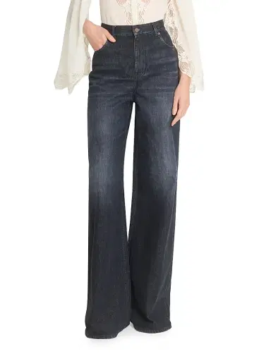 Chloé Women's High-Rise Wide-Leg Jeans - Onyx Black | Thumbnail 3 Chloé Women's High-Rise Wide-Leg Jeans - Onyx Black | Thumbnail 3