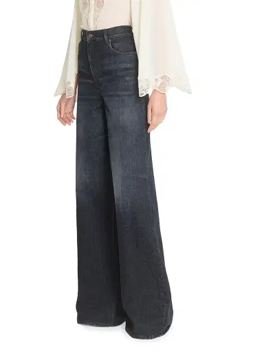 Chloé Women's High-Rise Wide-Leg Jeans - Onyx Black | Thumbnail 4 Chloé Women's High-Rise Wide-Leg Jeans - Onyx Black | Thumbnail 4