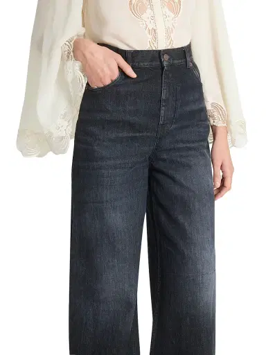 Chloé Women's High-Rise Wide-Leg Jeans - Onyx Black | Thumbnail 6 Chloé Women's High-Rise Wide-Leg Jeans - Onyx Black | Thumbnail 6