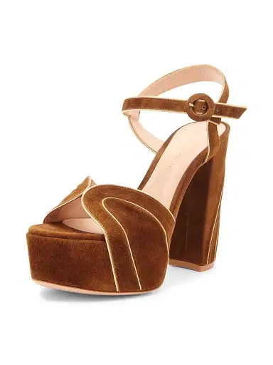 Gianvito Rossi Women's 120MM Suede Platform Sandals - Mekong Texas - Size 10 | Thumbnail 2 Gianvito Rossi Women's 120MM Suede Platform Sandals - Mekong Texas - Size 10 | Thumbnail 2