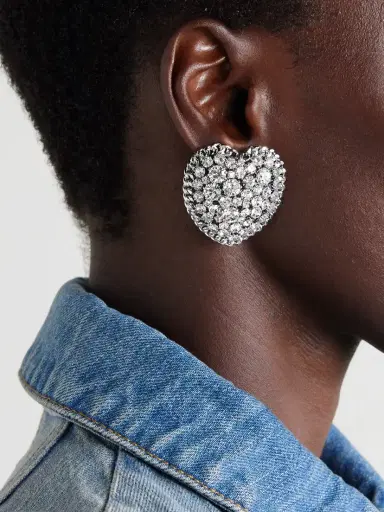 Alessandra Rich tone Crystal Clip Earrings | Thumbnail 2 Alessandra Rich tone Crystal Clip Earrings | Thumbnail 2