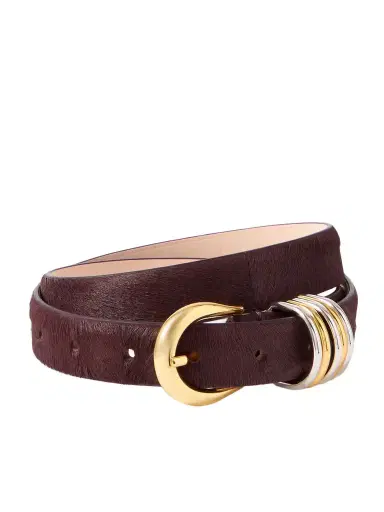 Déhanche Hollyhock Embellished Calf Hair Belt | Thumbnail 1 Déhanche Hollyhock Embellished Calf Hair Belt | Thumbnail 1