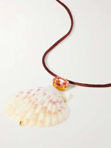 Jennifer Behr Atrani Gold-plated, Shell, Crystal And Cord Necklace | Thumbnail 4 Jennifer Behr Atrani Gold-plated, Shell, Crystal And Cord Necklace | Thumbnail 4