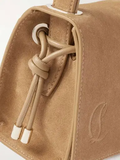 Christian Louboutin Baggy Small Logo-debossed Suede Shoulder Bag | Thumbnail 4 Christian Louboutin Baggy Small Logo-debossed Suede Shoulder Bag | Thumbnail 4