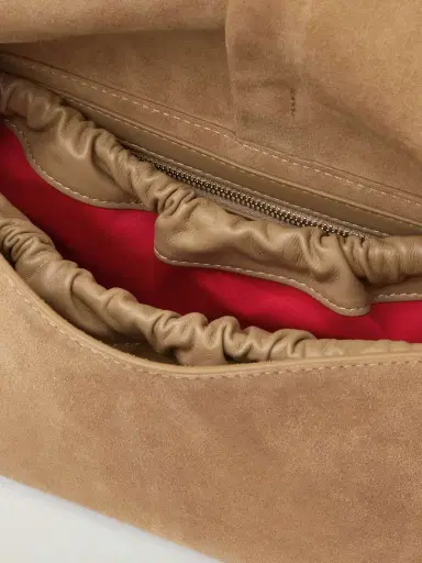 Christian Louboutin Baggy Small Logo-debossed Suede Shoulder Bag | Thumbnail 5 Christian Louboutin Baggy Small Logo-debossed Suede Shoulder Bag | Thumbnail 5