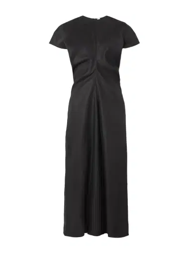 TOTEME Gathered Woven Midi Dress | Thumbnail 1 TOTEME Gathered Woven Midi Dress | Thumbnail 1