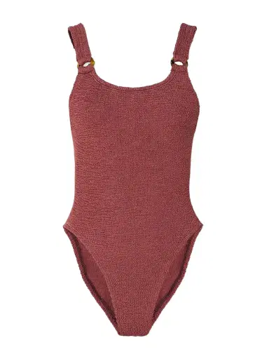 Hunza G Domino Embellished Seersucker Swimsuit | Thumbnail 1 Hunza G Domino Embellished Seersucker Swimsuit | Thumbnail 1