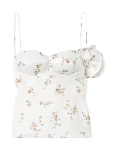 Magda Butrym Appliquéd Floral-print Silk Bustier Top | Thumbnail 1 Magda Butrym Appliquéd Floral-print Silk Bustier Top | Thumbnail 1