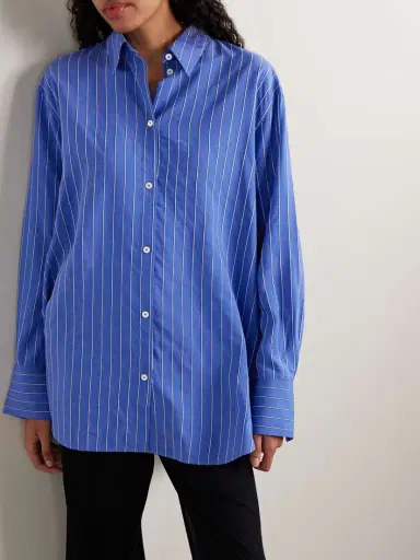 TOTEME Pinstriped Poplin Shirt | Thumbnail 3 TOTEME Pinstriped Poplin Shirt | Thumbnail 3