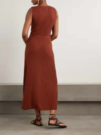Gabriela Hearst Meier Belted Ribbed Wool And Cashmere-blend Midi Dress | Thumbnail 3 Gabriela Hearst Meier Belted Ribbed Wool And Cashmere-blend Midi Dress | Thumbnail 3