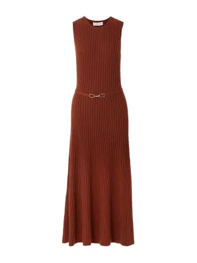Gabriela Hearst Meier Belted Ribbed Wool And Cashmere-blend Midi Dress | Thumbnail 1 Gabriela Hearst Meier Belted Ribbed Wool And Cashmere-blend Midi Dress | Thumbnail 1