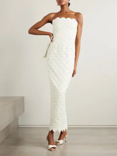 Clio Peppiatt Strapless Scalloped Embellished Taffeta Gown | Thumbnail 2 Clio Peppiatt Strapless Scalloped Embellished Taffeta Gown | Thumbnail 2