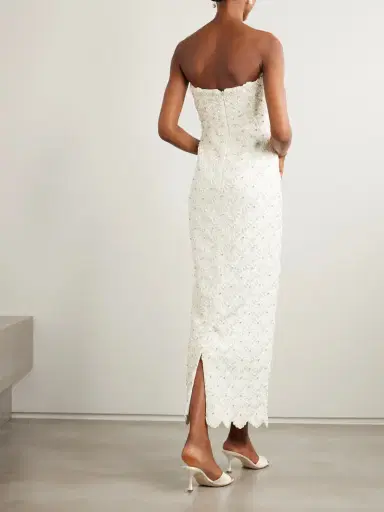 Clio Peppiatt Strapless Scalloped Embellished Taffeta Gown | Thumbnail 3 Clio Peppiatt Strapless Scalloped Embellished Taffeta Gown | Thumbnail 3