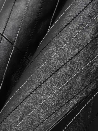 Victoria Beckham Paneled Embroidered Pinstriped Leather Midi Skirt | Thumbnail 4 Victoria Beckham Paneled Embroidered Pinstriped Leather Midi Skirt | Thumbnail 4