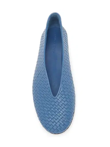 Bottega Veneta Women's Rosa Intrecciato Leather Flats - Blue Venezia - Size 7 | Thumbnail 4 Bottega Veneta Women's Rosa Intrecciato Leather Flats - Blue Venezia - Size 7 | Thumbnail 4