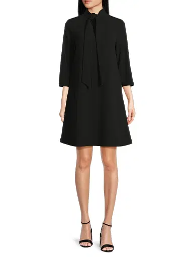 Ming Wang Women's x Tanya Foster Tie-Neck Deco Stretch-Crepe Tent Dress | Thumbnail 2 Ming Wang Women's x Tanya Foster Tie-Neck Deco Stretch-Crepe Tent Dress | Thumbnail 2