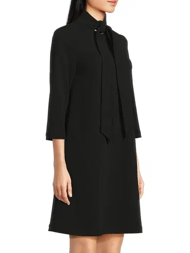 Ming Wang Women's x Tanya Foster Tie-Neck Deco Stretch-Crepe Tent Dress | Thumbnail 4 Ming Wang Women's x Tanya Foster Tie-Neck Deco Stretch-Crepe Tent Dress | Thumbnail 4