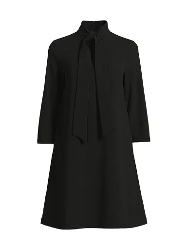 Ming Wang Women's x Tanya Foster Tie-Neck Deco Stretch-Crepe Tent Dress | Thumbnail 1 Ming Wang Women's x Tanya Foster Tie-Neck Deco Stretch-Crepe Tent Dress | Thumbnail 1