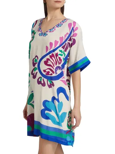 Johnny Was Women's Tate Printed Shift Minidress - Jonis Dream | Thumbnail 4 Johnny Was Women's Tate Printed Shift Minidress - Jonis Dream | Thumbnail 4