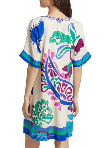 Johnny Was Women's Tate Printed Shift Minidress - Jonis Dream | Thumbnail 5 Johnny Was Women's Tate Printed Shift Minidress - Jonis Dream | Thumbnail 5