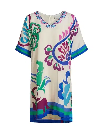 Johnny Was Women's Tate Printed Shift Minidress - Jonis Dream | Thumbnail 1 Johnny Was Women's Tate Printed Shift Minidress - Jonis Dream | Thumbnail 1