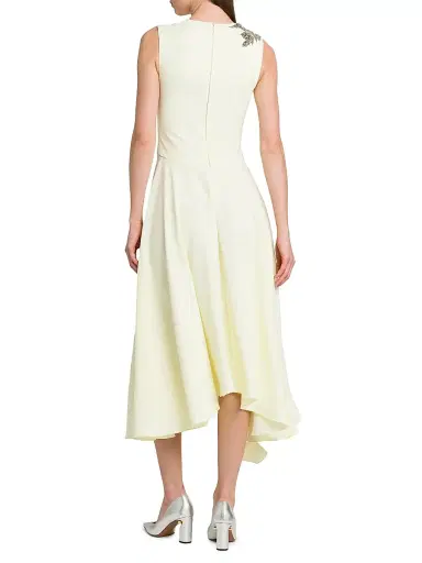 McQueen Women's Day Shoulder-Embellished Asymmetric Midi-Dress - Pear | Thumbnail 5 McQueen Women's Day Shoulder-Embellished Asymmetric Midi-Dress - Pear | Thumbnail 5