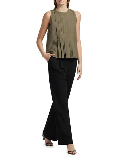 Ramy Brook Women's Natalia Pleated Cotton Sleeveless Top | Thumbnail 2 Ramy Brook Women's Natalia Pleated Cotton Sleeveless Top | Thumbnail 2