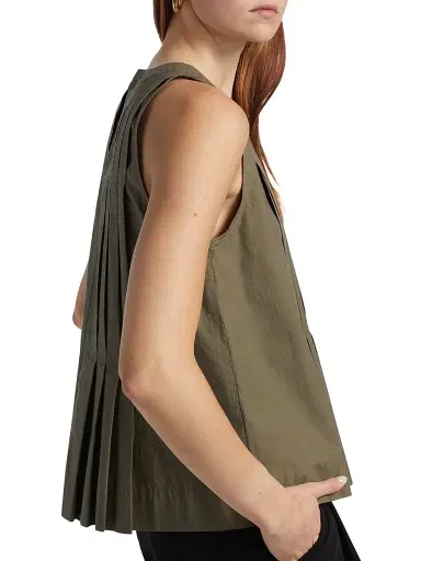 Ramy Brook Women's Natalia Pleated Cotton Sleeveless Top | Thumbnail 6 Ramy Brook Women's Natalia Pleated Cotton Sleeveless Top | Thumbnail 6