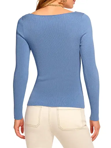 Ramy Brook Women's Lylia U-Ring Long-Sleeve Top - Bright Blue | Thumbnail 4 Ramy Brook Women's Lylia U-Ring Long-Sleeve Top - Bright Blue | Thumbnail 4