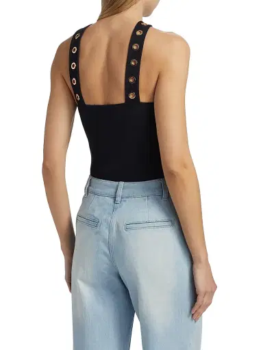 Generation Love Women's Sabeen Grommet Halterneck Bodysuit - Black | Thumbnail 5 Generation Love Women's Sabeen Grommet Halterneck Bodysuit - Black | Thumbnail 5