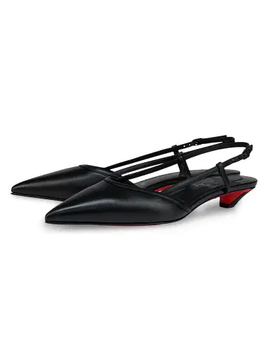 Christian Louboutin Women's Miss Z Slingina Leather 25MM Pumps - Black | Thumbnail 2 Christian Louboutin Women's Miss Z Slingina Leather 25MM Pumps - Black | Thumbnail 2