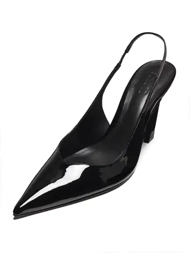 Schutz Women's Lexi 90MM Patent Leather Slingback Pumps - Black | Thumbnail 2 Schutz Women's Lexi 90MM Patent Leather Slingback Pumps - Black | Thumbnail 2