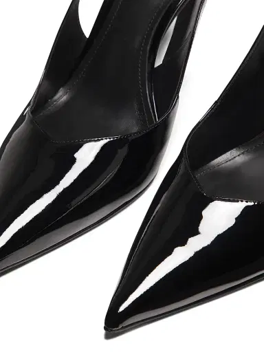 Schutz Women's Lexi 90MM Patent Leather Slingback Pumps - Black | Thumbnail 5 Schutz Women's Lexi 90MM Patent Leather Slingback Pumps - Black | Thumbnail 5