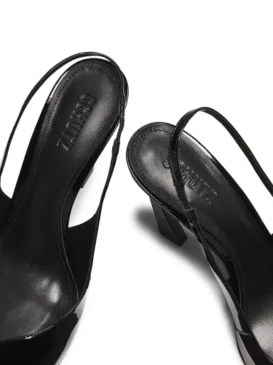 Schutz Women's Lexi 90MM Patent Leather Slingback Pumps - Black | Thumbnail 6 Schutz Women's Lexi 90MM Patent Leather Slingback Pumps - Black | Thumbnail 6