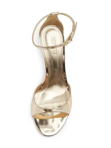 Schutz Women's Scarlett 100MM Metallic Leather Stiletto Sandals - Platina | Thumbnail 4 Schutz Women's Scarlett 100MM Metallic Leather Stiletto Sandals - Platina | Thumbnail 4