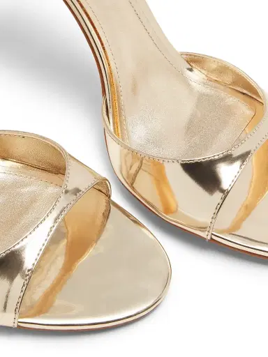 Schutz Women's Scarlett 100MM Metallic Leather Stiletto Sandals - Platina | Thumbnail 6 Schutz Women's Scarlett 100MM Metallic Leather Stiletto Sandals - Platina | Thumbnail 6