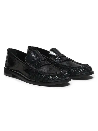 Schutz Women's Tyche Patent Leather Penny Loafers - Black | Thumbnail 2 Schutz Women's Tyche Patent Leather Penny Loafers - Black | Thumbnail 2