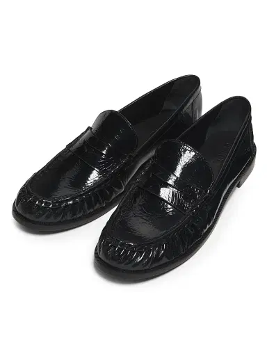 Schutz Women's Tyche Patent Leather Penny Loafers - Black | Thumbnail 4 Schutz Women's Tyche Patent Leather Penny Loafers - Black | Thumbnail 4