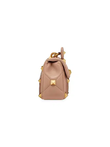 Valentino Garavani Women's Roman Stud The Shoulder Bag in Nappa With Chain - Rose Cannelle | Thumbnail 4 Valentino Garavani Women's Roman Stud The Shoulder Bag in Nappa With Chain - Rose Cannelle | Thumbnail 4