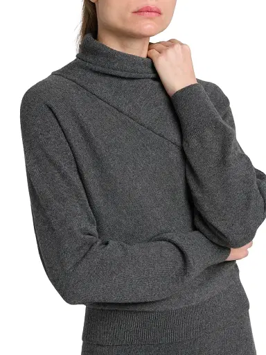 Tom Ford Women's Wrap Collar Cashmere-Cotton Turtleneck | Thumbnail 7 Tom Ford Women's Wrap Collar Cashmere-Cotton Turtleneck | Thumbnail 7
