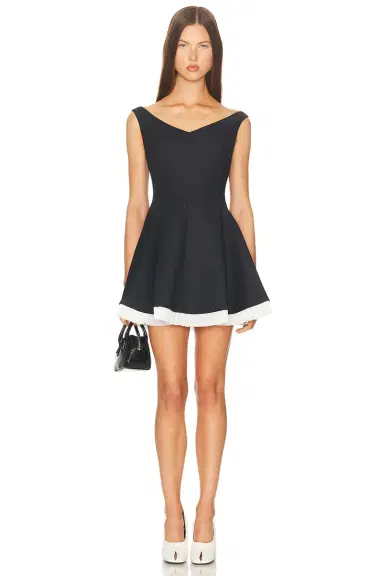 SIMKHAI Dorothie Off Shoulder Mini Dress | Thumbnail 1 SIMKHAI Dorothie Off Shoulder Mini Dress | Thumbnail 1